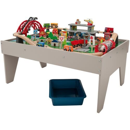 LUPILU Houten speeltafel met treinset
