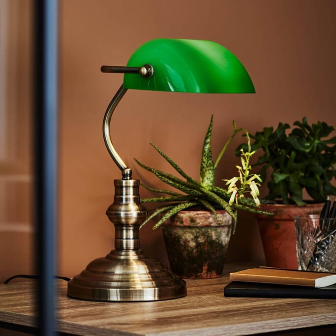 Markslöjd Tafellamp Bankers, hoogte 25 cm groen