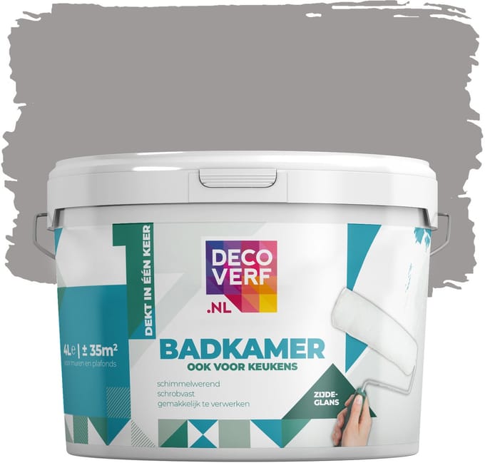 Decoverf badkamerverf olifanten grijs, 4L