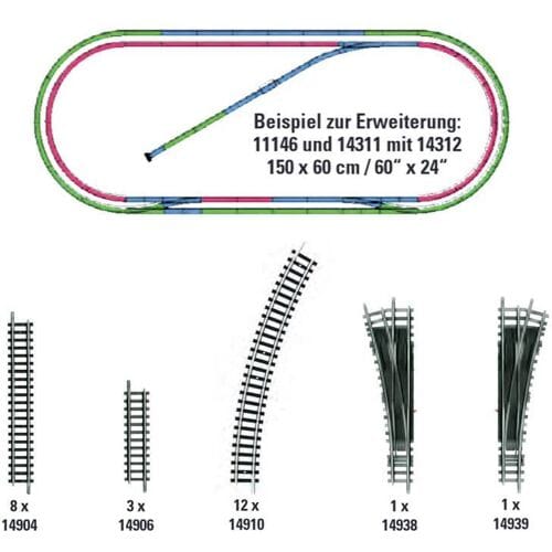 N Minitrix rails 14312 Uitbreidingsset 1 set(s)