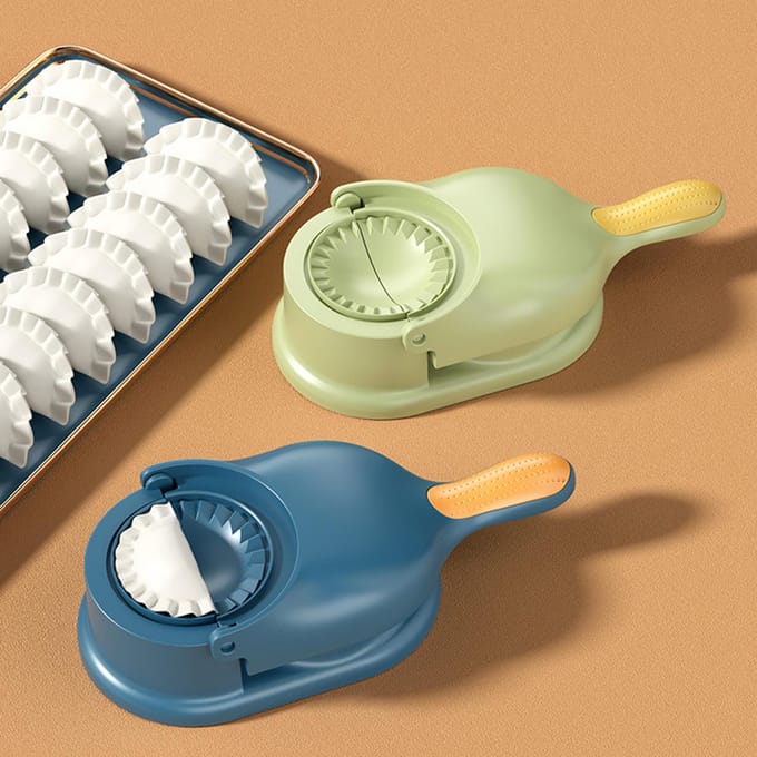 Dumpling Maker 2 in 1 Praktische Dumpling Deegmaker Machine Huishoudelijk Eenvoudig te Gebruiken Dumpling Pers beige