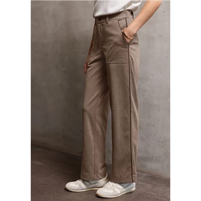 Gemêleerde broek met rechte leg
