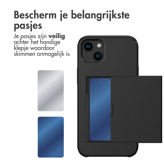imoshion Hoesje met Pasjeshouder - Geschikt voor Apple iPhone 15 Plus - Zwart