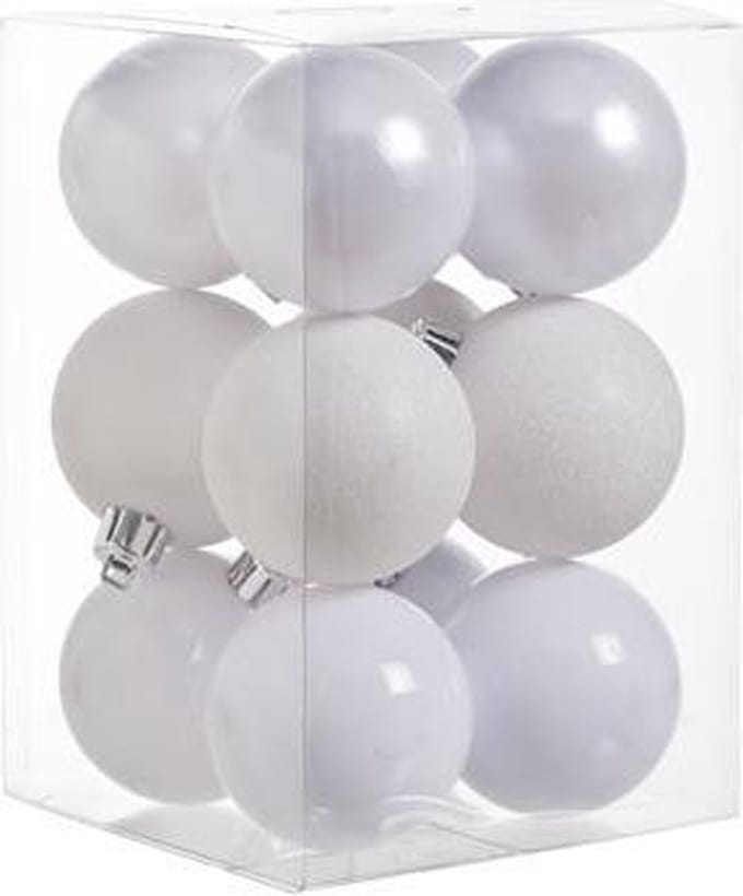 Cosy&Trendy kerstballen - 12 stuks - 6cm - pvc