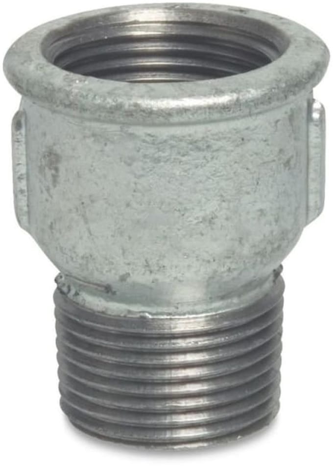 Verzinkte Draadfitting, Tempergiet Muffennippel 1/2" IG x 1/2" AG