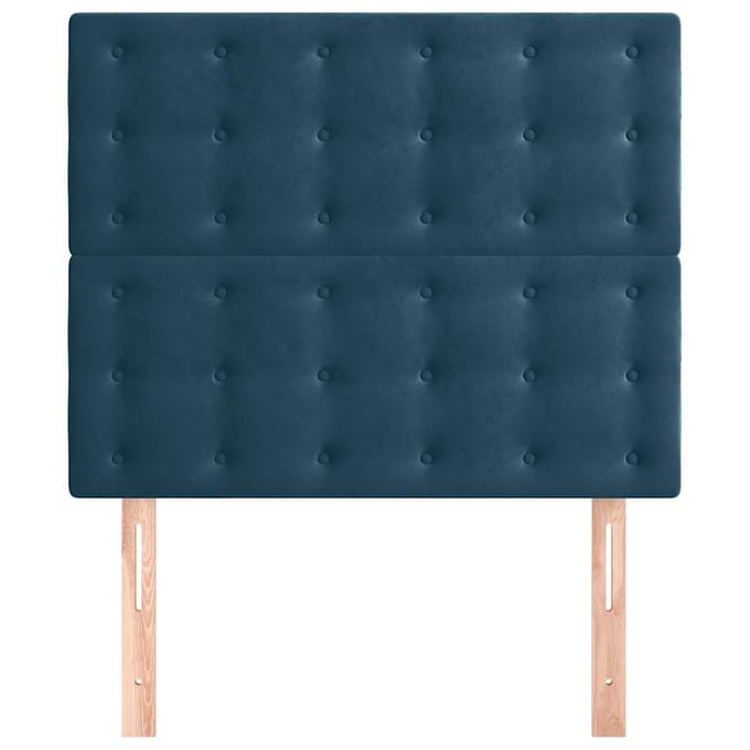 vidaXL - Hoofdbord - donkerblauw - 100x5x118/128 - cm - fluweel