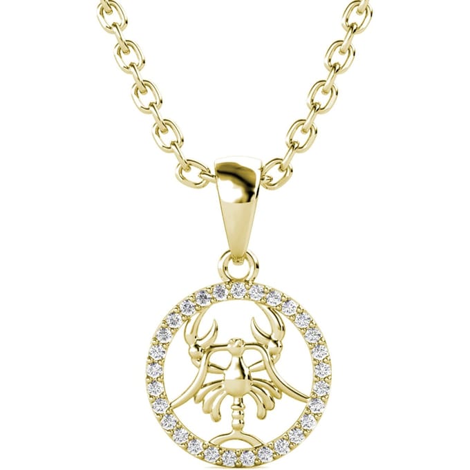 Kreeft Zodiac Hangers - Goud en Kristal