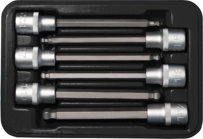 SW-Stahl 05010L kogeldoppen extra lang, 1/2 inch 5-6-7-8-10-12 mm
