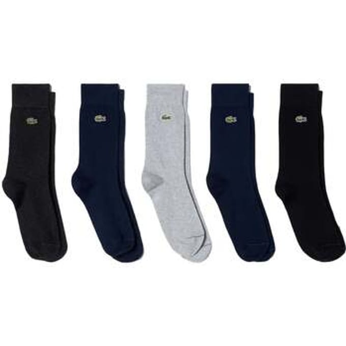 Socks Lacoste Organic Stretch Cotton 5 Pack Socks Navy/Grey/Black