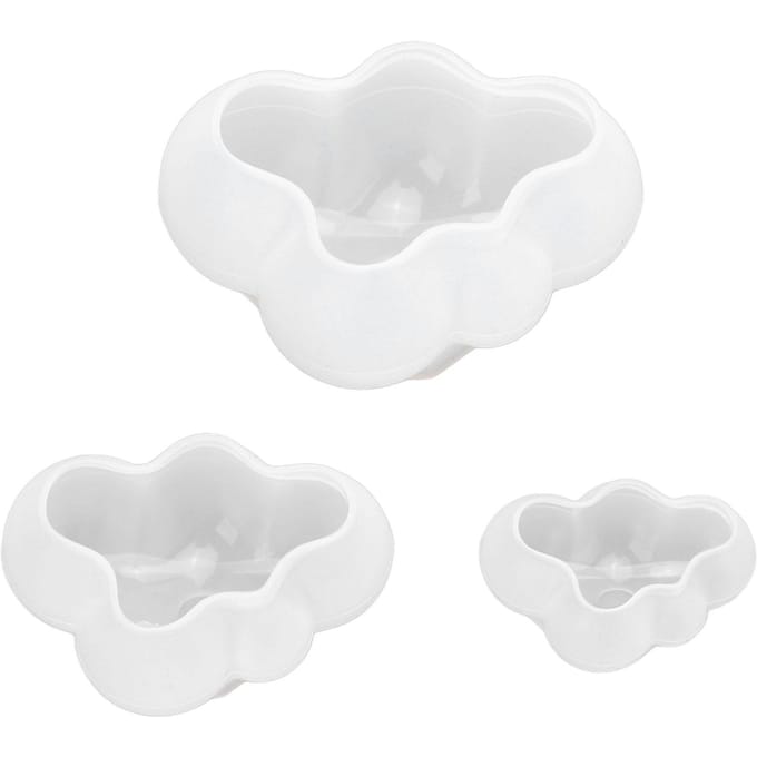 3 Stuks Wolken Vorm Siliconen Mal Gemakkelijk Ontvormen Deformatiebestendigheid Wolken Epoxy Hars Mallen DIY white