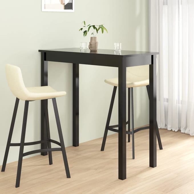 vidaXL - Bartafel - 115x55x107 - cm - MDF - zwart