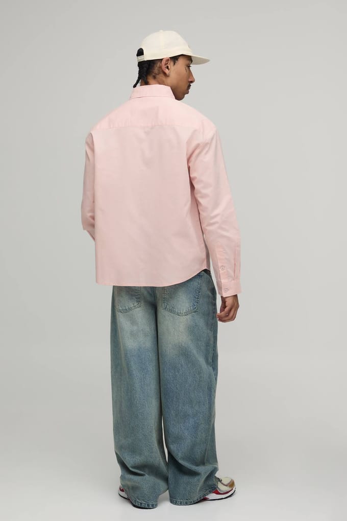Oversized Fit Oxford Overhemd | Peach | Size Small