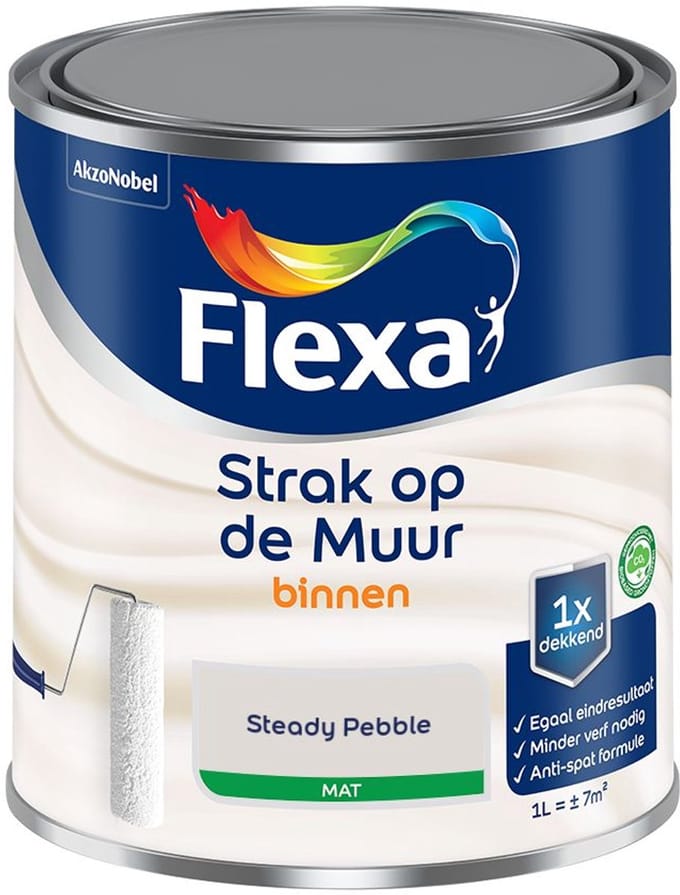 Flexa - Strak Op De Muur Binnen Mat - Steady Pebble - Mengverf - 1 L