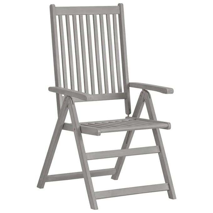 vidaXL - Tuinstoelen - 2 - st - verstelbaar - met - kussens - massief - acaciahout