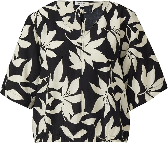 Gestructureerde Blouse met V-hals en Plooien Dames s.Oliver