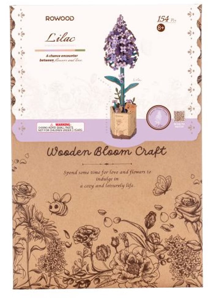 Robotime Lilac TW021 - Lila - Knutselen - DIY - Houten bouwpakket - Volwassenen