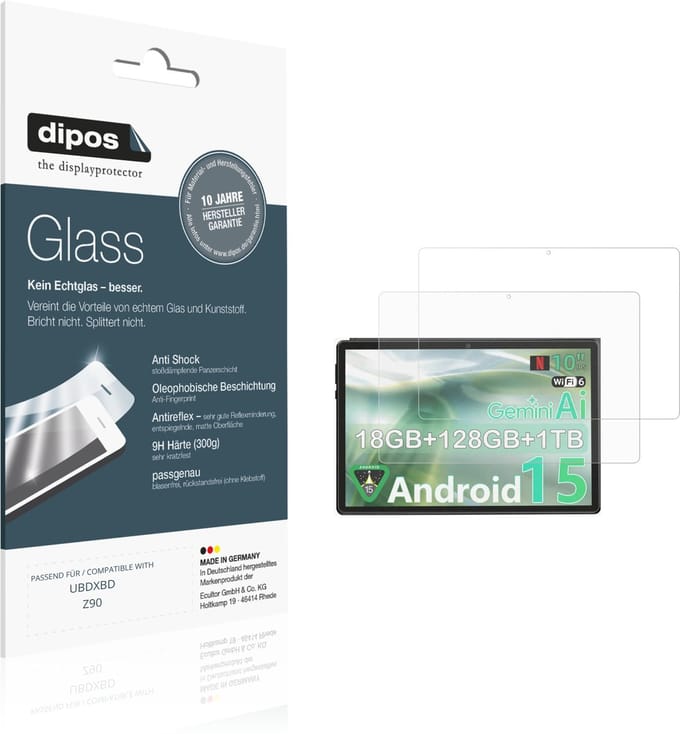 dipos – 2x Matte Pantserfolie geschikt voor UBDXBD Z90 | 9H Screenprotector