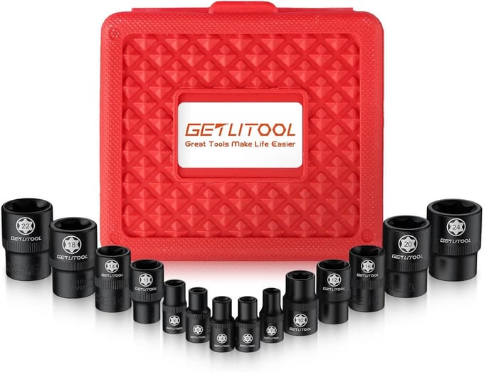 Dopsleutelset - Torx Bit Set - Klus Klussen - 14 Delige Set - CRV Materiaal - Zwart