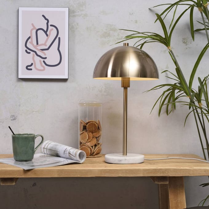it's about RoMi Tafellamp Toulouse - Goud/Marmer - Ø25cm - Modern,Luxe