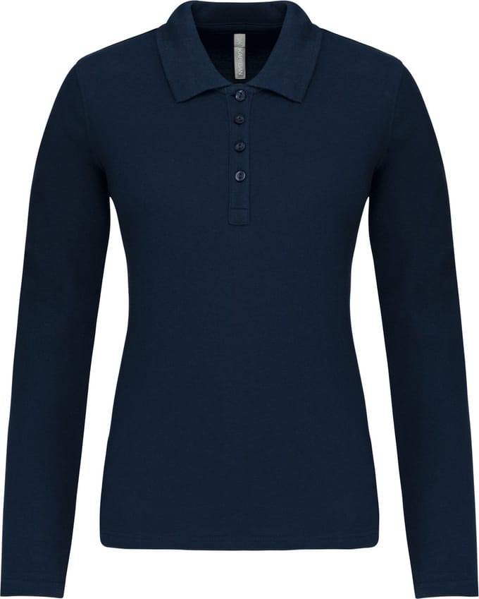 Kariban Piqué-damespolo lange mouwen K257 - Navy - XL