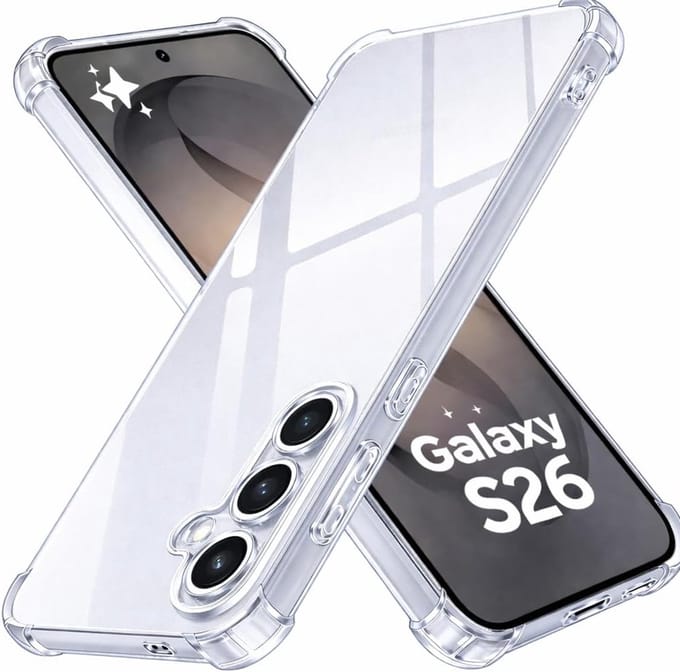Siliconen Backcover - Schokbestendig - Transparant - 2x Screenprotector & Hoesje Geschikt voor: Samsung Galaxy S26