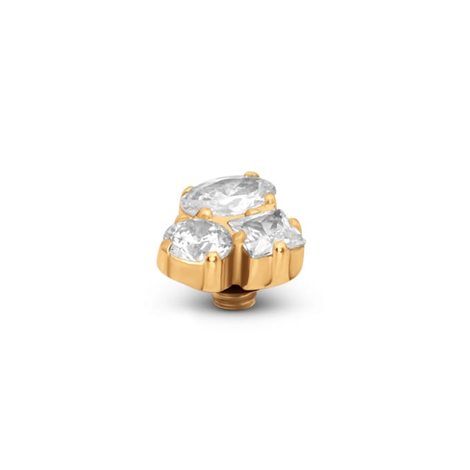 Melano Twisted Trinity Steentje Crystal | Goud