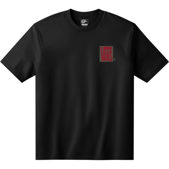 Vans Stretch T-Shirt Met Stack Back-Print, Zwart