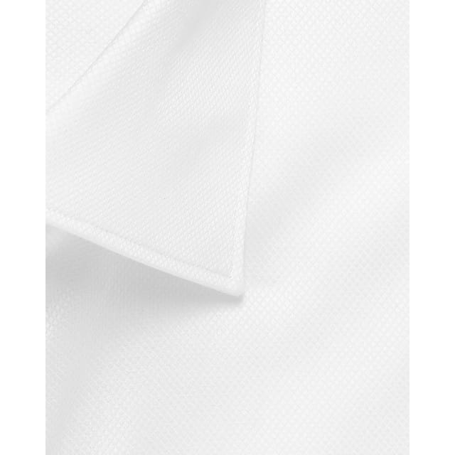 Profuomo slim fit heren smoking overhemd dubbele manchet - twill - wit - Strijkvriendelijk - Boordmaat: 42