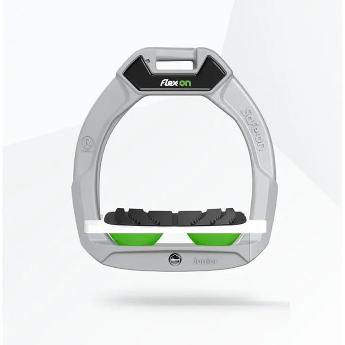 Veiligheidseisen voor ruitersport Verstelbare Grip Aluminium/Wit/Groen kind Flex-On Safe-On