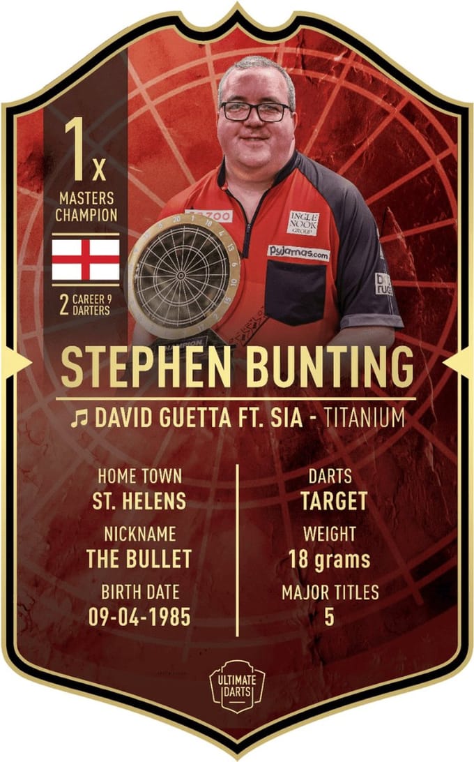Ultimate Darts Card Stephen Bunting Masters Champion 2024 - Darts