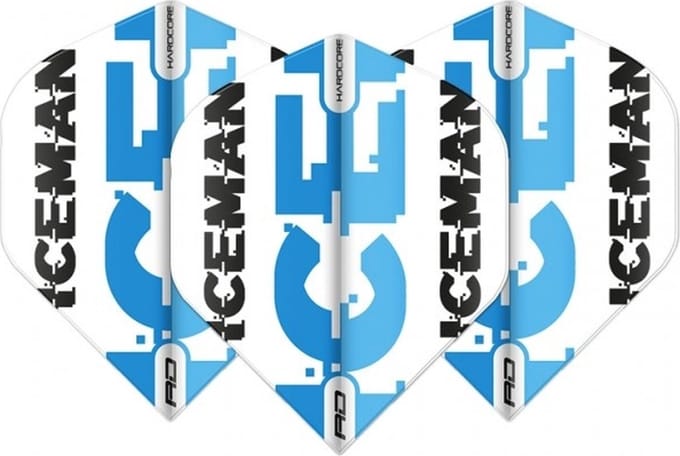Red Dragon Gerwyn Price White & Blue Logo - Dart Flights