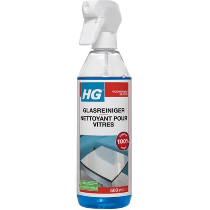 HG - Woonkamer - Glasreiniger Spray - Streeploos Resultaat - 500 ml - 1 stuk