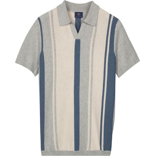 Baileys Polo Allover Structure Knit Vertical Stripe Riviera Blue / male