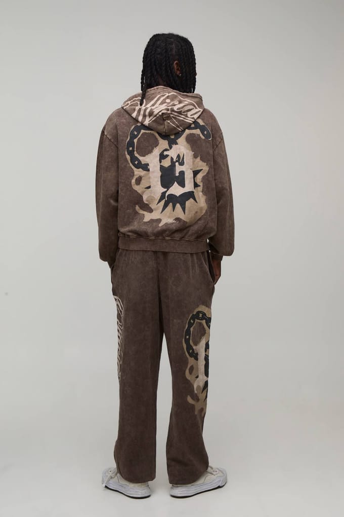 Rechte Pasvorm Schorpioen Omgeslagen Jogger | Brown | Size Small
