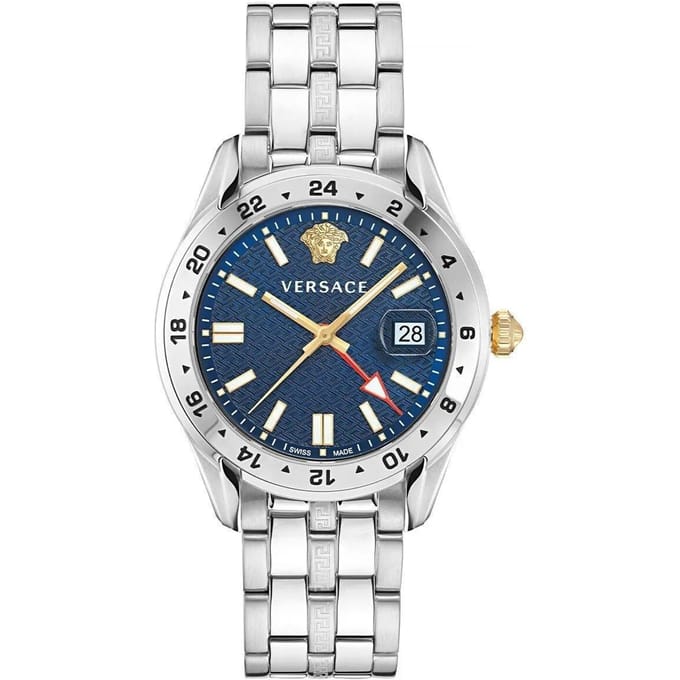 Versace Greca Time GMT VE7C00523 Horloge - Staal - Zilverkleurig - Ø 41 mm