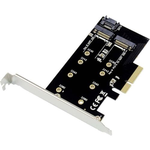 Conceptronic EMRICK 2-in-1-M.2-SSD-PCIe-Adapter SATA AHCI NVMe PCI Express kaart M.2 PCIe