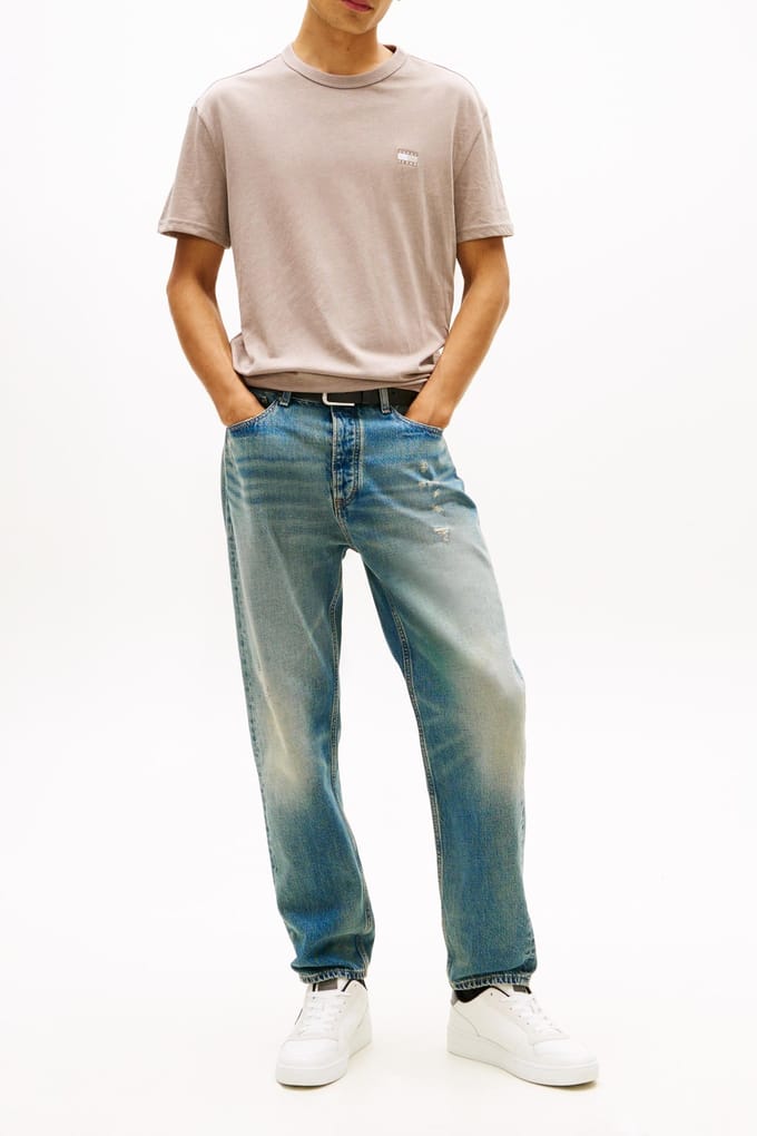 Tommy Hilfiger Regular Badge Tee Limestone Dust Taglia: M | Magliette basic Outlet | Uomo | Verde