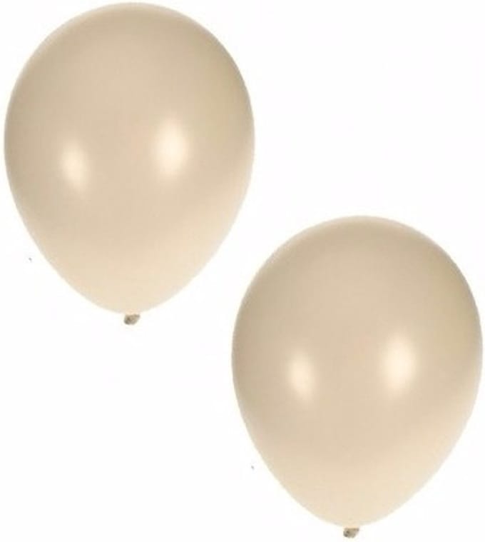 50x stuks Metallic witte ballonnen 36 cm
