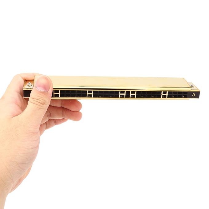 C Toon Mondharmonica 28 Gaten Breed Bereik Polyfonie Type Roestvrij Staal ABS Materiaal Mondorgel Goud goud