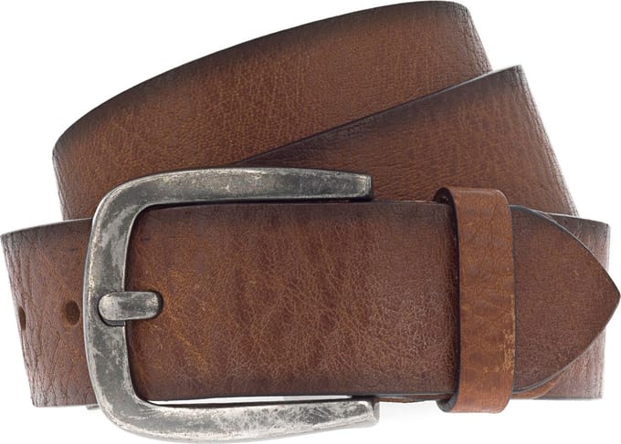 Vanzetti Leren Riem Denim Love 40mm Full Leather Belt W90 Cognac Bruine