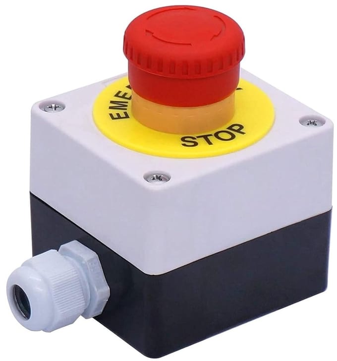 Noodstop Drukknop - Veiligheidsschakelaar - Machine Beveiliging - 2 NC Contacten - 22mm - Rood