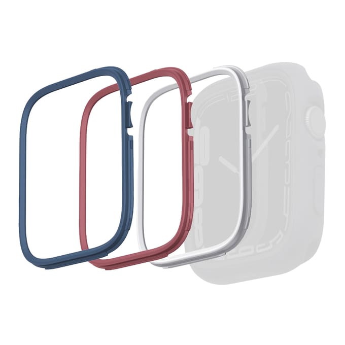 Uniq 3-pack Bezels - Moduo Bezel Bundel voor de Apple Watch - 44 / 45 mm - Blue & Red & White