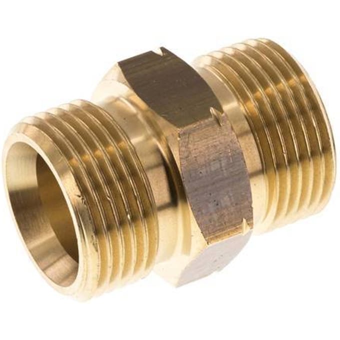 Dubbele Nippel G1'' Man X Man Linkshandig Messing 16bar 36mm Hex