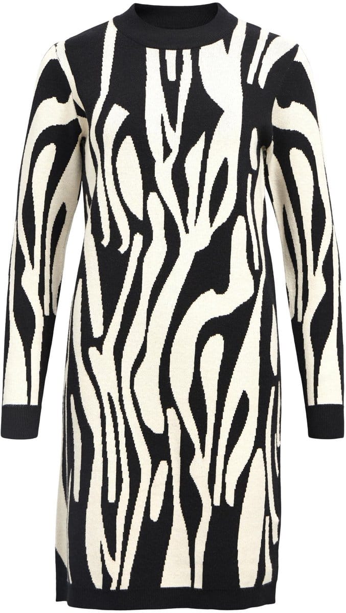 Object Objray L/s Knit Dress Aop Dames - Jurk - Multi - Maat M