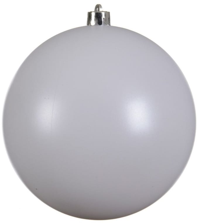 Decoris Kerstbal - 4x - wit - groot - 14 cm - kunststof - glans - kerstversiering