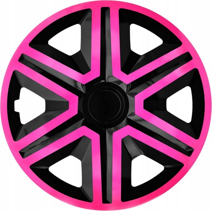NRM ACTION - universele wieldoppen 15"- dubbelkleur roze/zwart 4 stuks