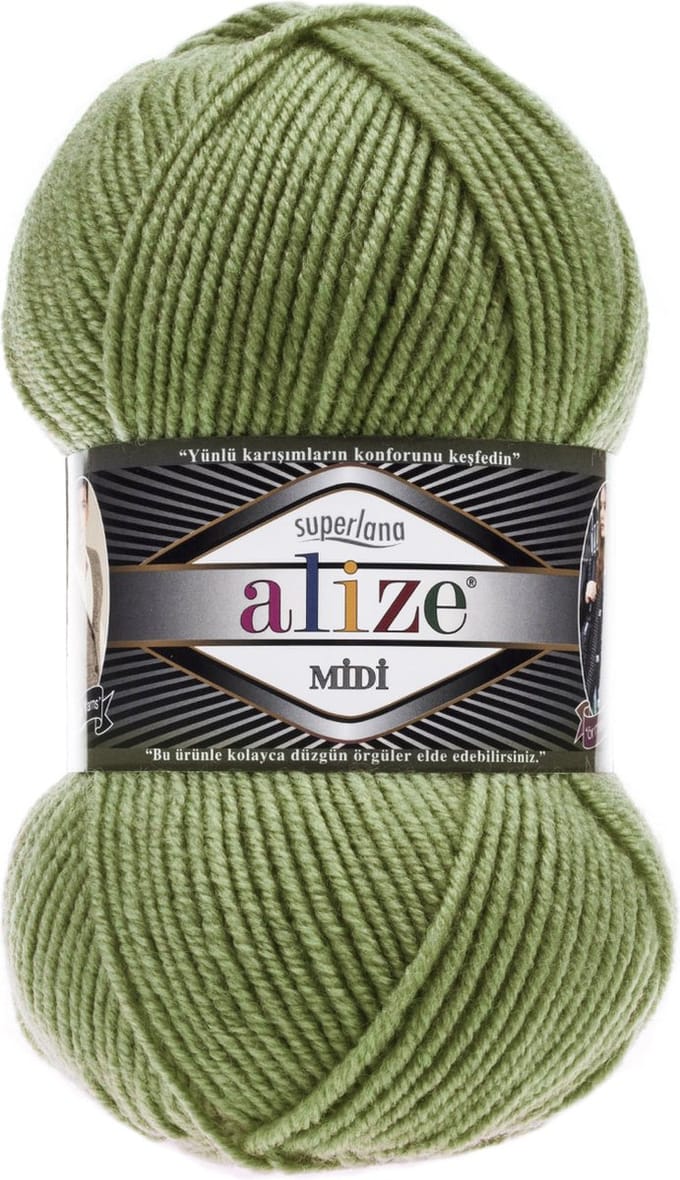 Alize Superlana Midi 620 Mustard Greens Pakket 5 Bollen 500 Gram