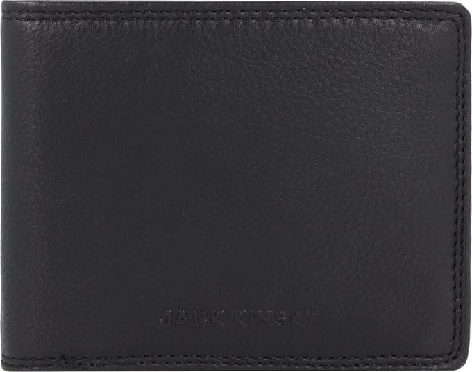 Jack Kinsky Brisbane Portemonnee RFID-bescherming Leer 13 cm - Jongens - Horizontaal - schwarz