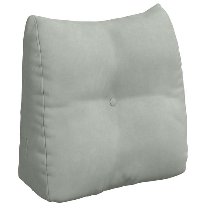 vidaXL - Rugkussen - Lichtgrijs - 45 - x - 24 - x - 50 - cm - Fluweel