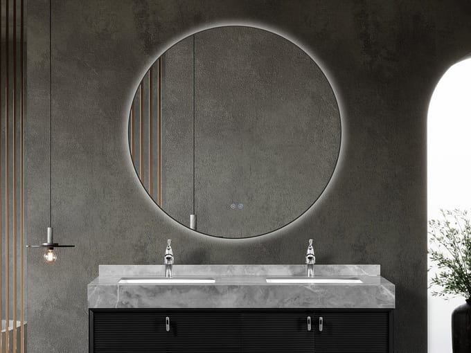 Mawialux LED Badkamerspiegel - Linde - 120cm - mat zwart
